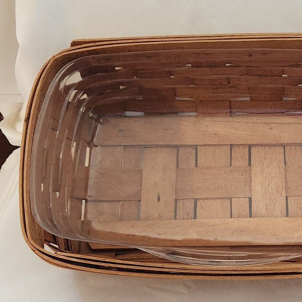 Longaberger Bread Basket vintage 1995 includes plastic protector SEE PHOTOS - Picture 4 of 7